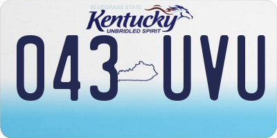 KY license plate 043UVU