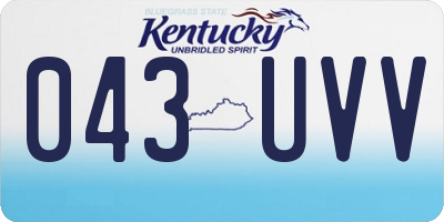 KY license plate 043UVV