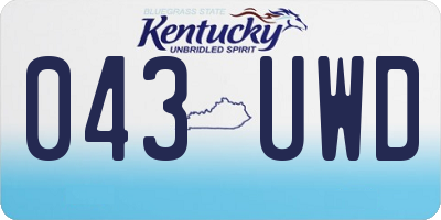 KY license plate 043UWD