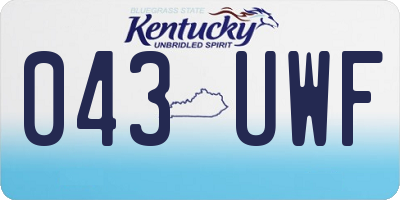 KY license plate 043UWF