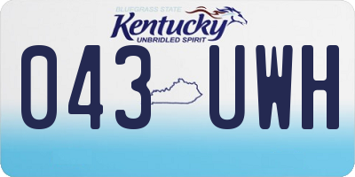 KY license plate 043UWH
