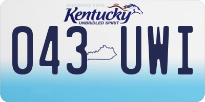 KY license plate 043UWI