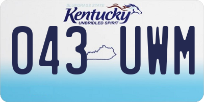 KY license plate 043UWM