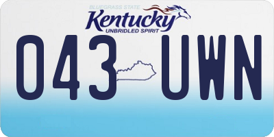 KY license plate 043UWN