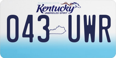 KY license plate 043UWR
