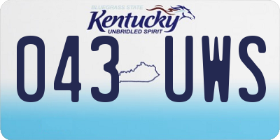 KY license plate 043UWS