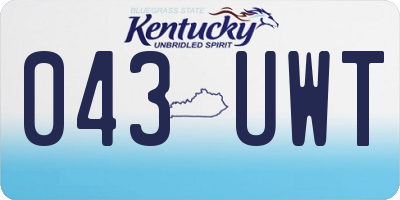 KY license plate 043UWT