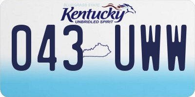 KY license plate 043UWW