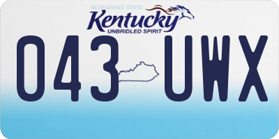 KY license plate 043UWX