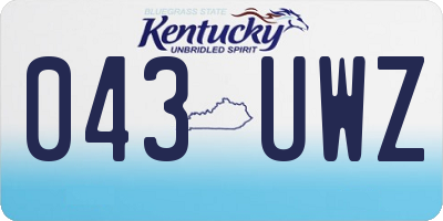 KY license plate 043UWZ