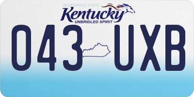 KY license plate 043UXB