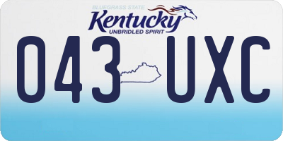 KY license plate 043UXC