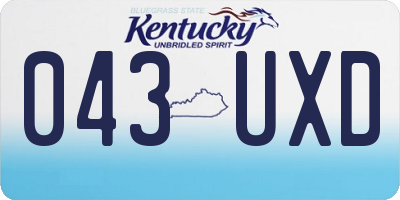 KY license plate 043UXD