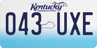 KY license plate 043UXE