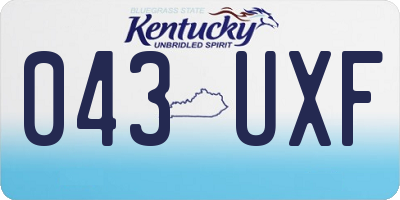 KY license plate 043UXF