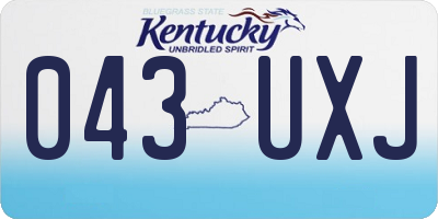 KY license plate 043UXJ