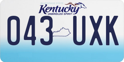 KY license plate 043UXK