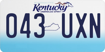 KY license plate 043UXN