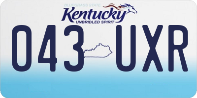 KY license plate 043UXR