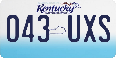 KY license plate 043UXS