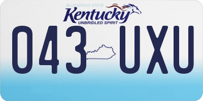 KY license plate 043UXU