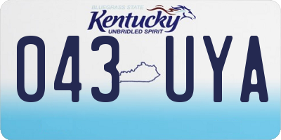 KY license plate 043UYA