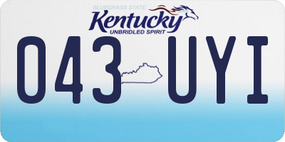 KY license plate 043UYI