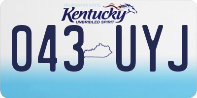 KY license plate 043UYJ