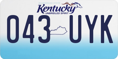 KY license plate 043UYK