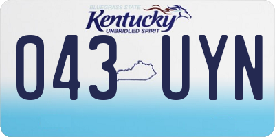KY license plate 043UYN