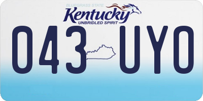 KY license plate 043UYO