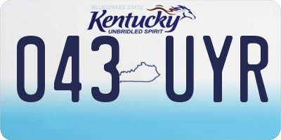 KY license plate 043UYR