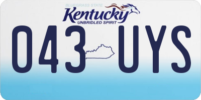 KY license plate 043UYS