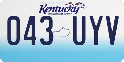 KY license plate 043UYV
