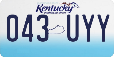 KY license plate 043UYY