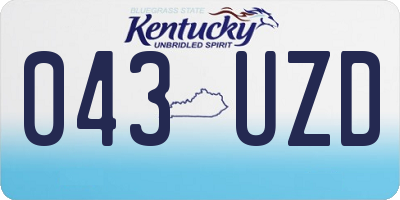 KY license plate 043UZD