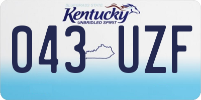 KY license plate 043UZF