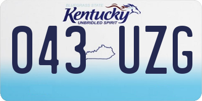 KY license plate 043UZG