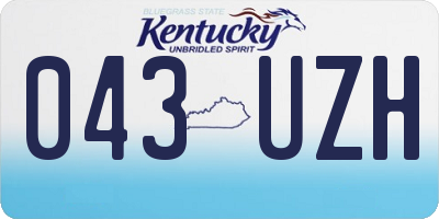 KY license plate 043UZH