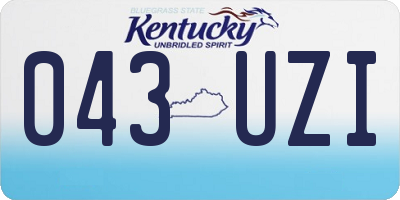 KY license plate 043UZI