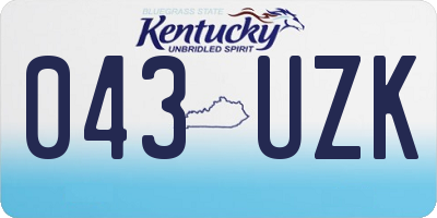 KY license plate 043UZK