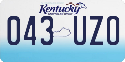 KY license plate 043UZO