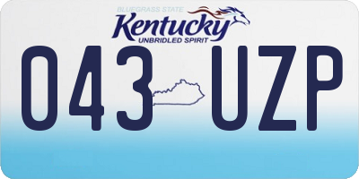 KY license plate 043UZP