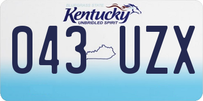 KY license plate 043UZX