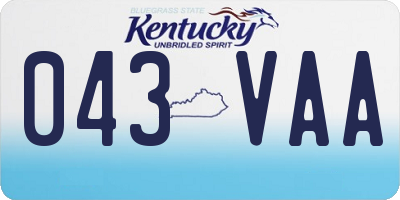 KY license plate 043VAA