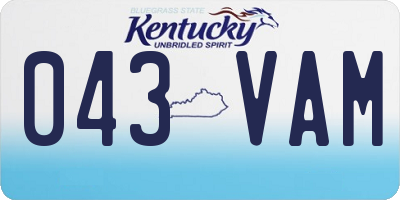 KY license plate 043VAM