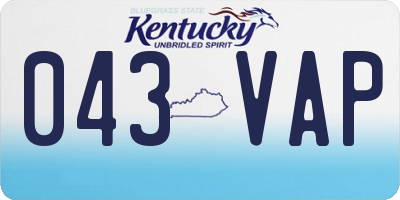 KY license plate 043VAP