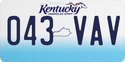 KY license plate 043VAV