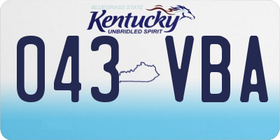 KY license plate 043VBA