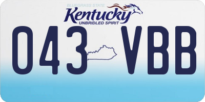 KY license plate 043VBB